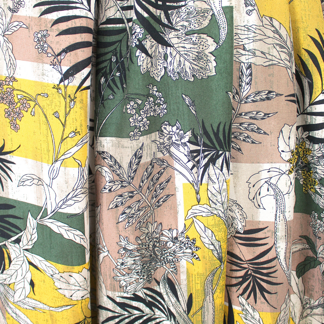 Italian 'nature folio' viscose challis woven 1.625 yd