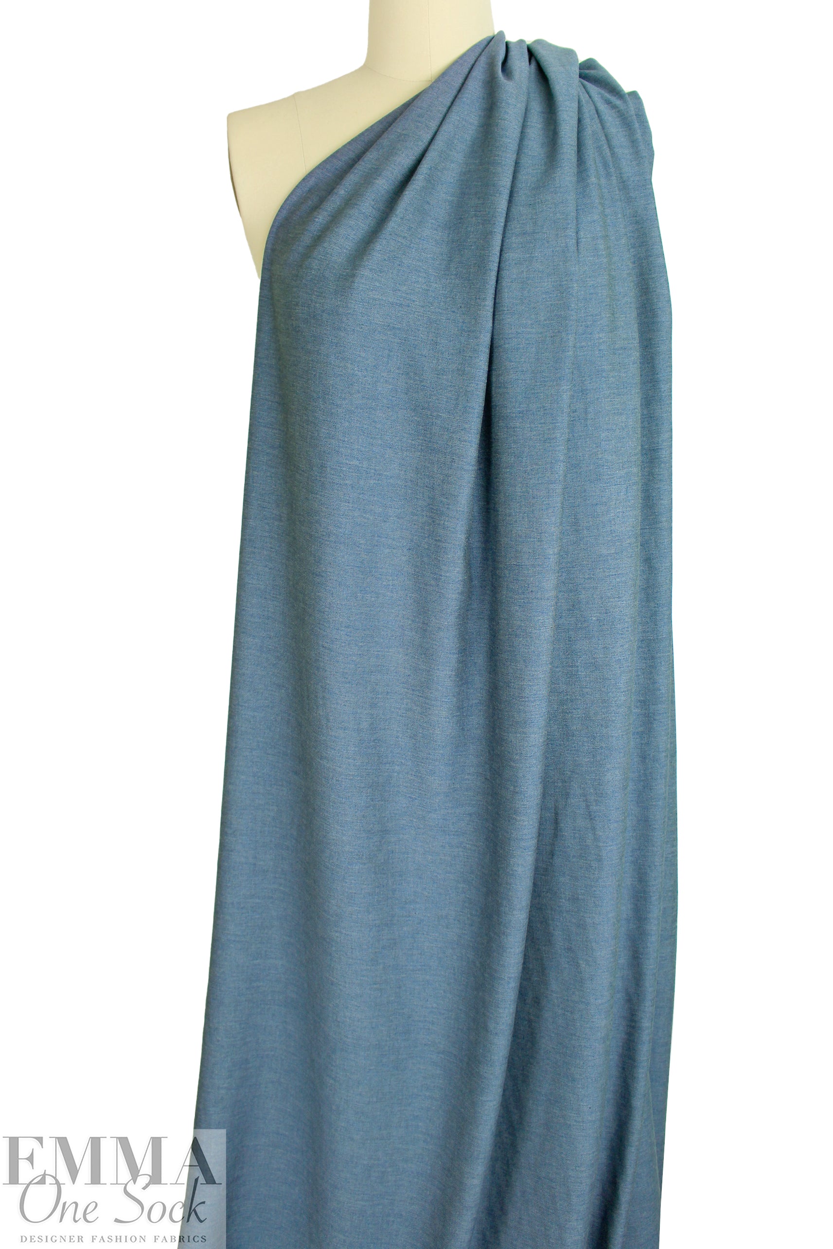 Italian lightweight TENCEL chambray denim - soft blue 2.125 yds
