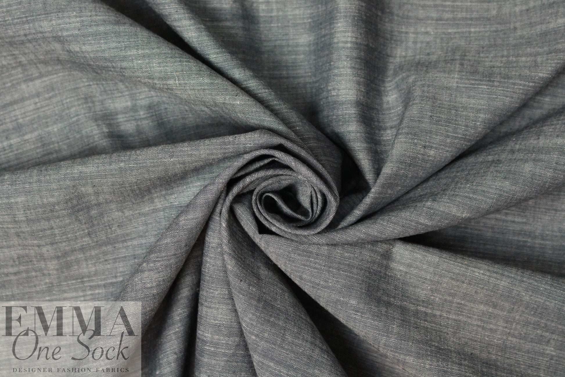 Generati0n Love cotton chambray shirting - blue-gray