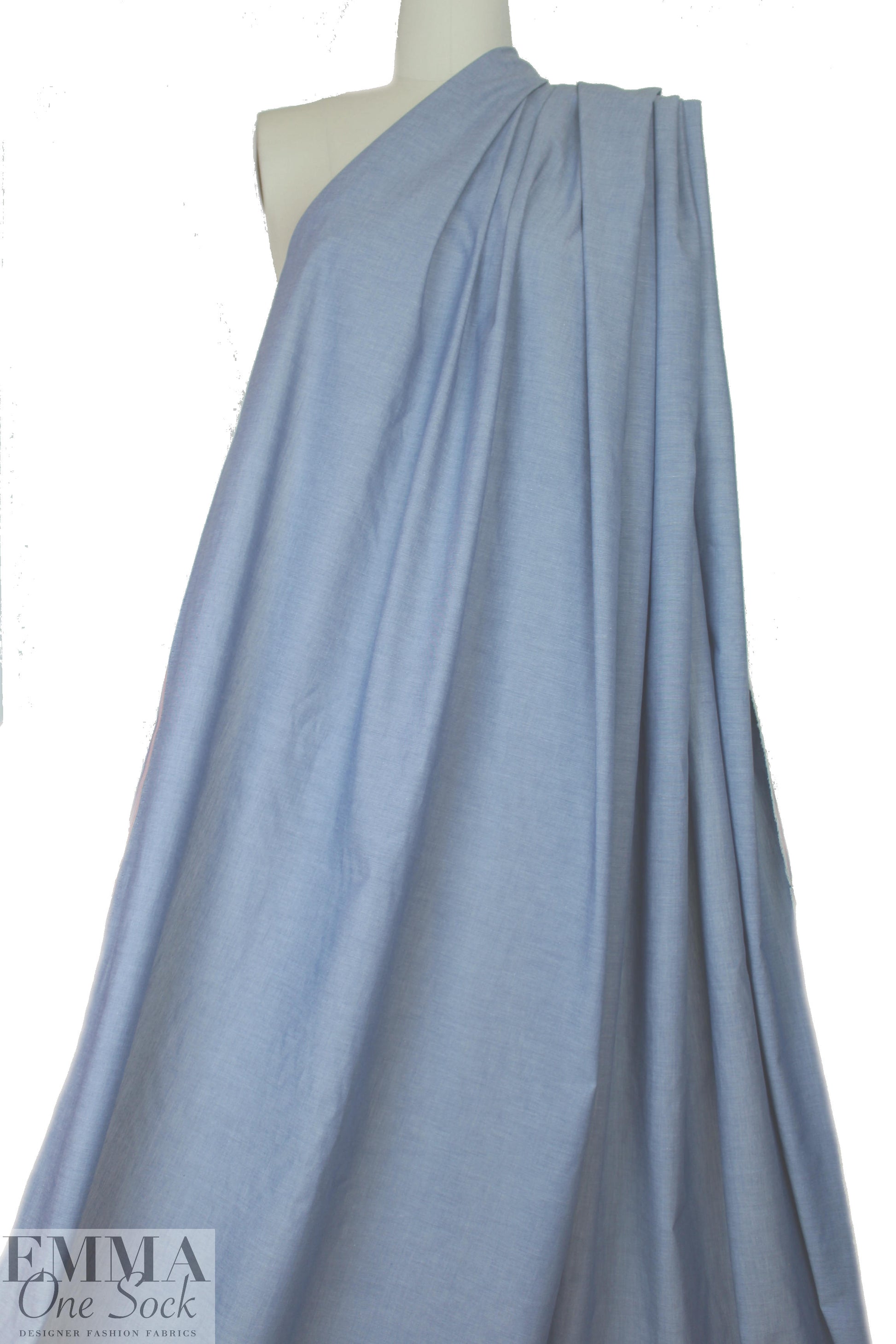 NY designer cotton chambray shirting - denim blue