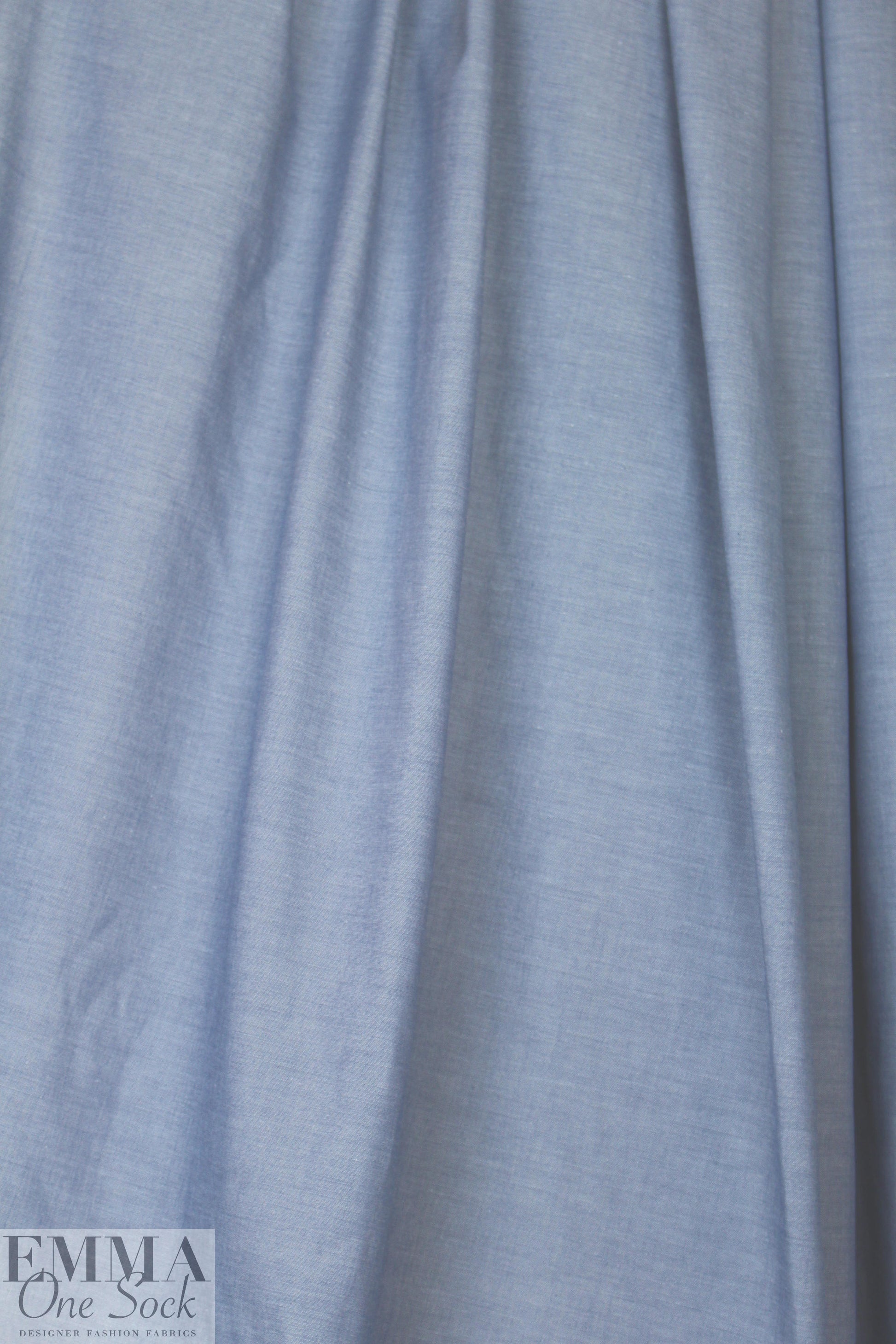 NY designer cotton chambray shirting - denim blue
