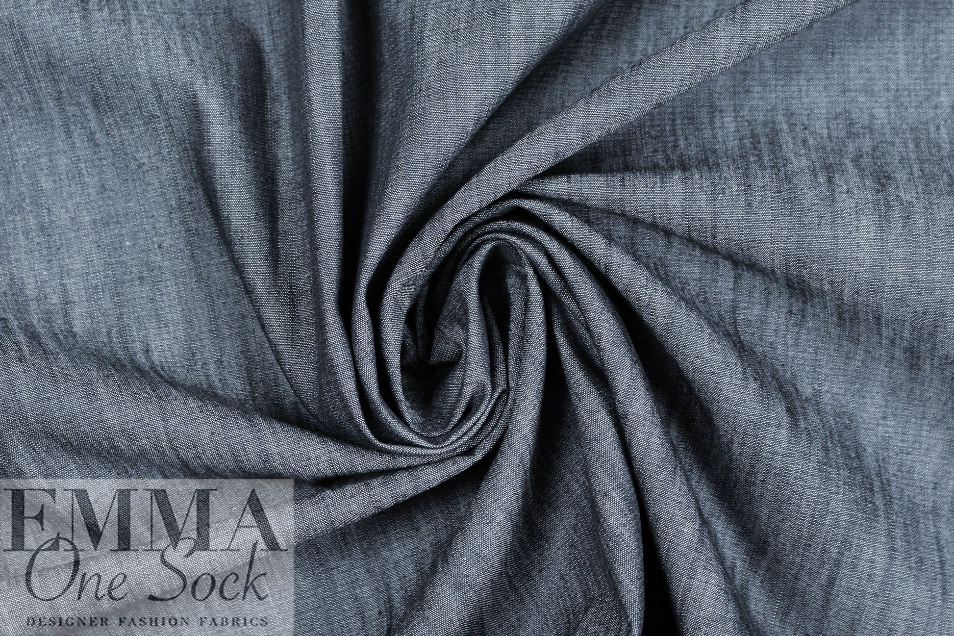 Italian upscale viscose/silk/elastic denim - midnight blue/gray 1.625 yd