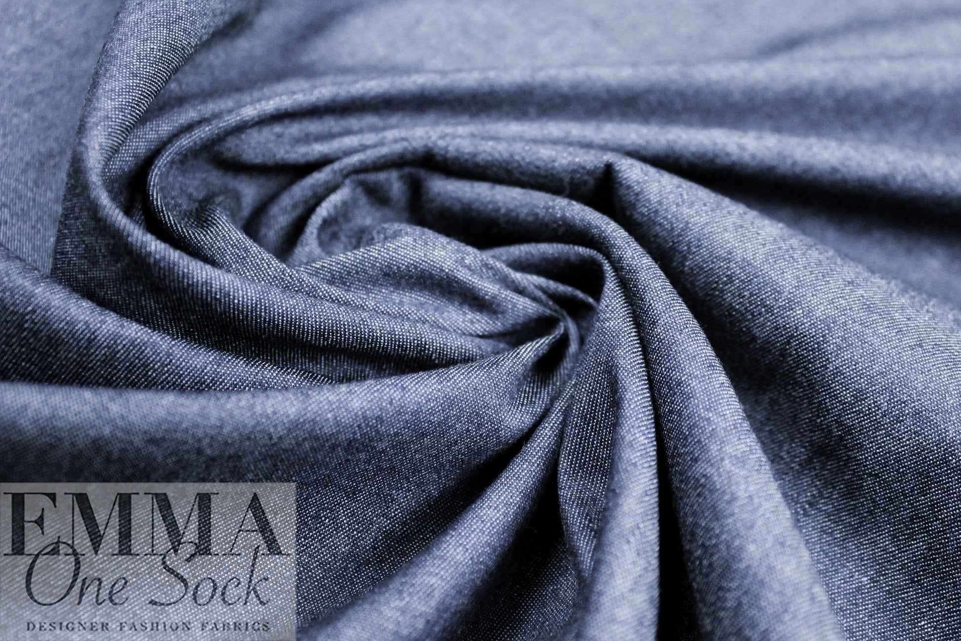 NY designer lightweight cotton chambray denim - dark blue .5 yds