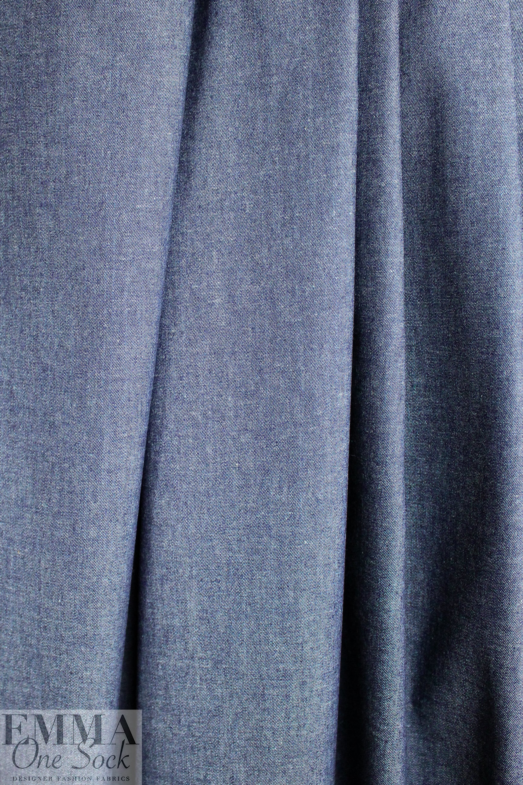 NY designer lightweight cotton chambray denim - dark blue .5 yds