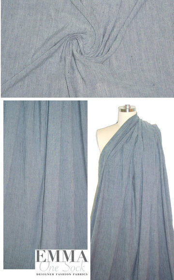 NY designer cot/hemp blue chambray woven
