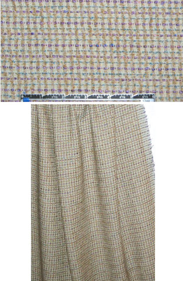 'Chane1' wool/cotton boucle' - lavender/maize 1 yard