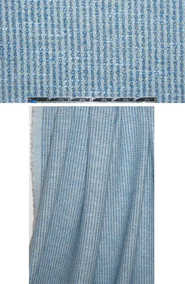'Chane1' wool/cotton boucle' - denim blue