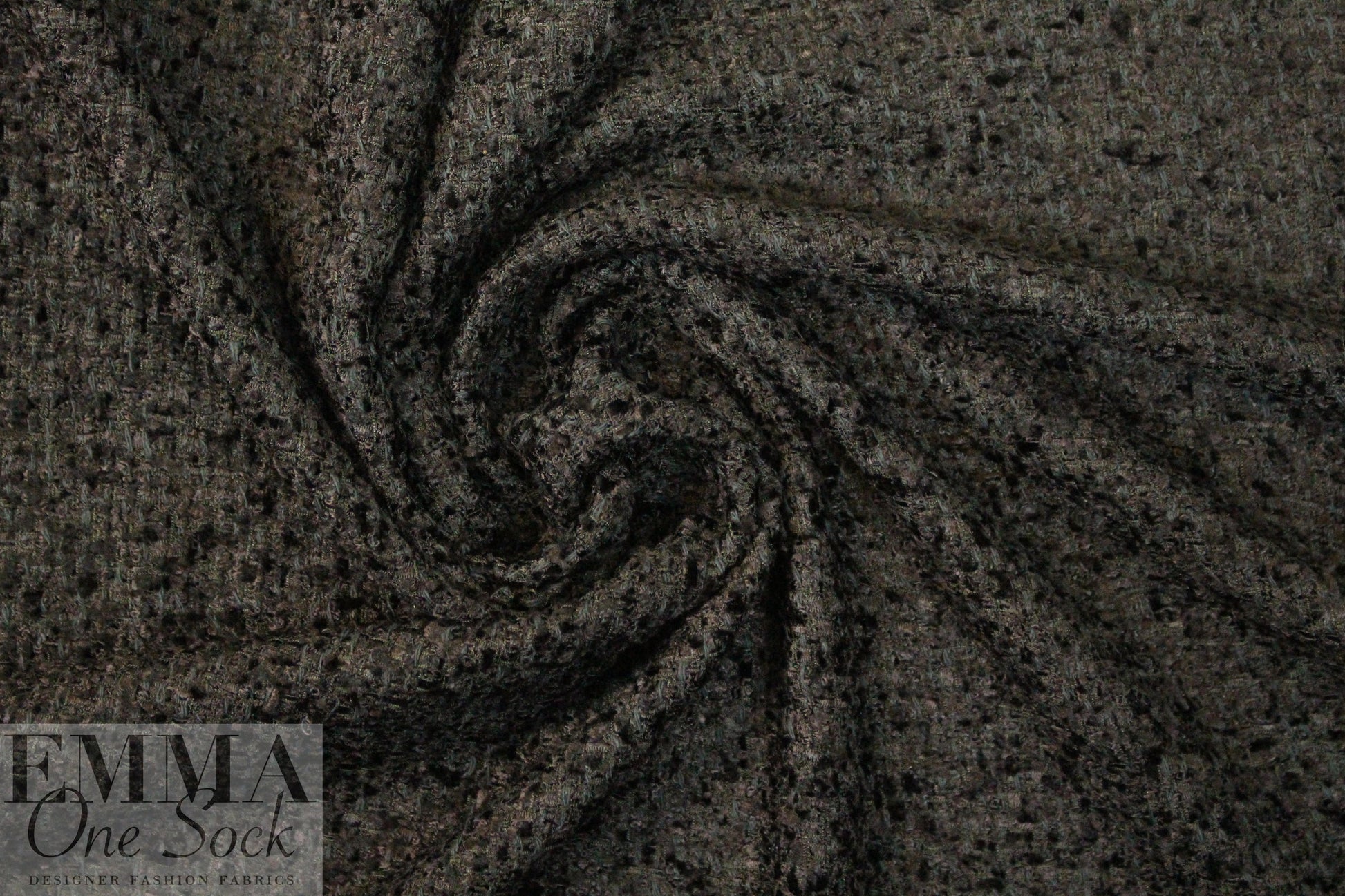 'French tweed' viscose blend boucle' - black 1.875 yd