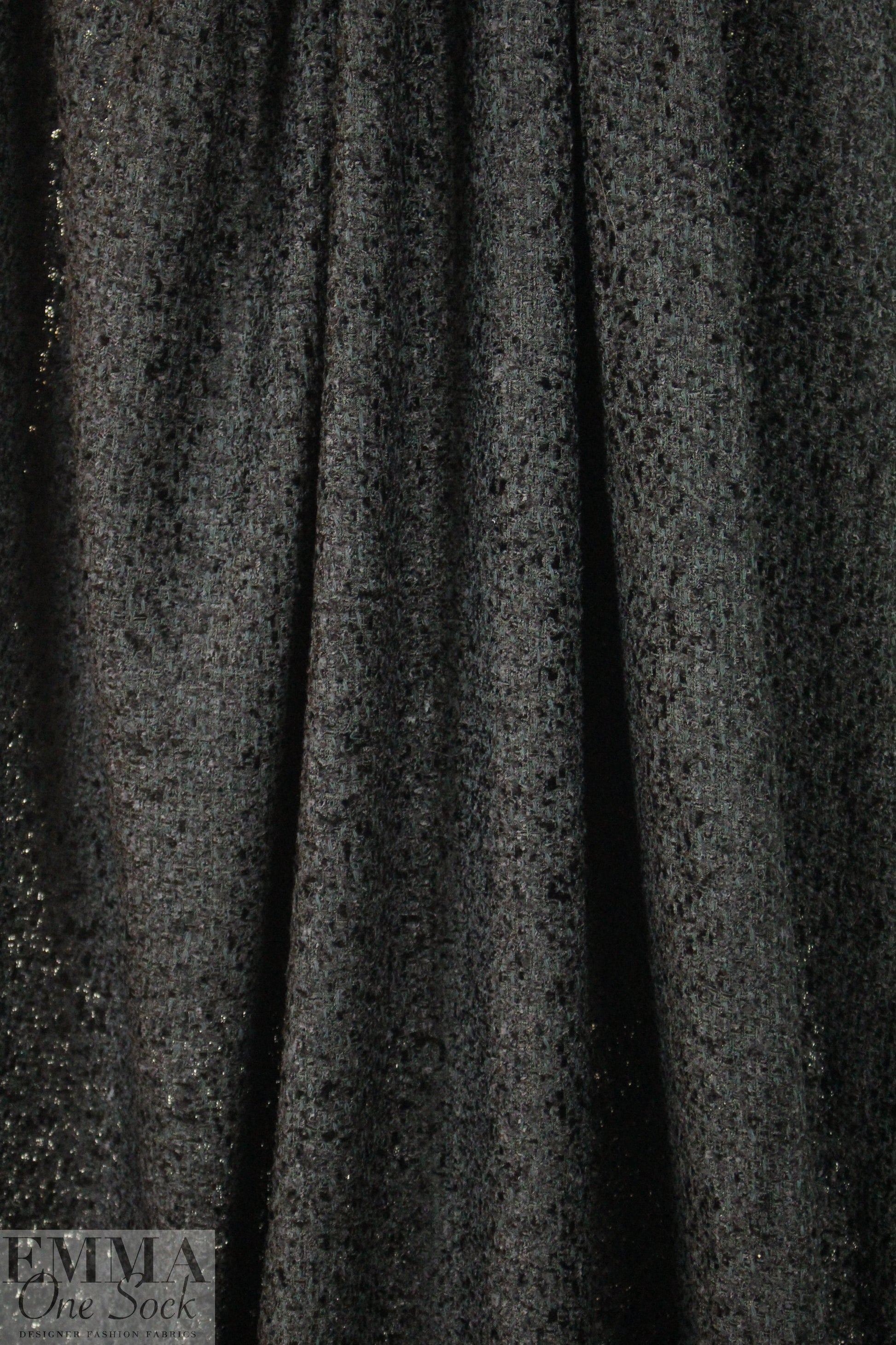 'French tweed' viscose blend boucle' - black 2 yd