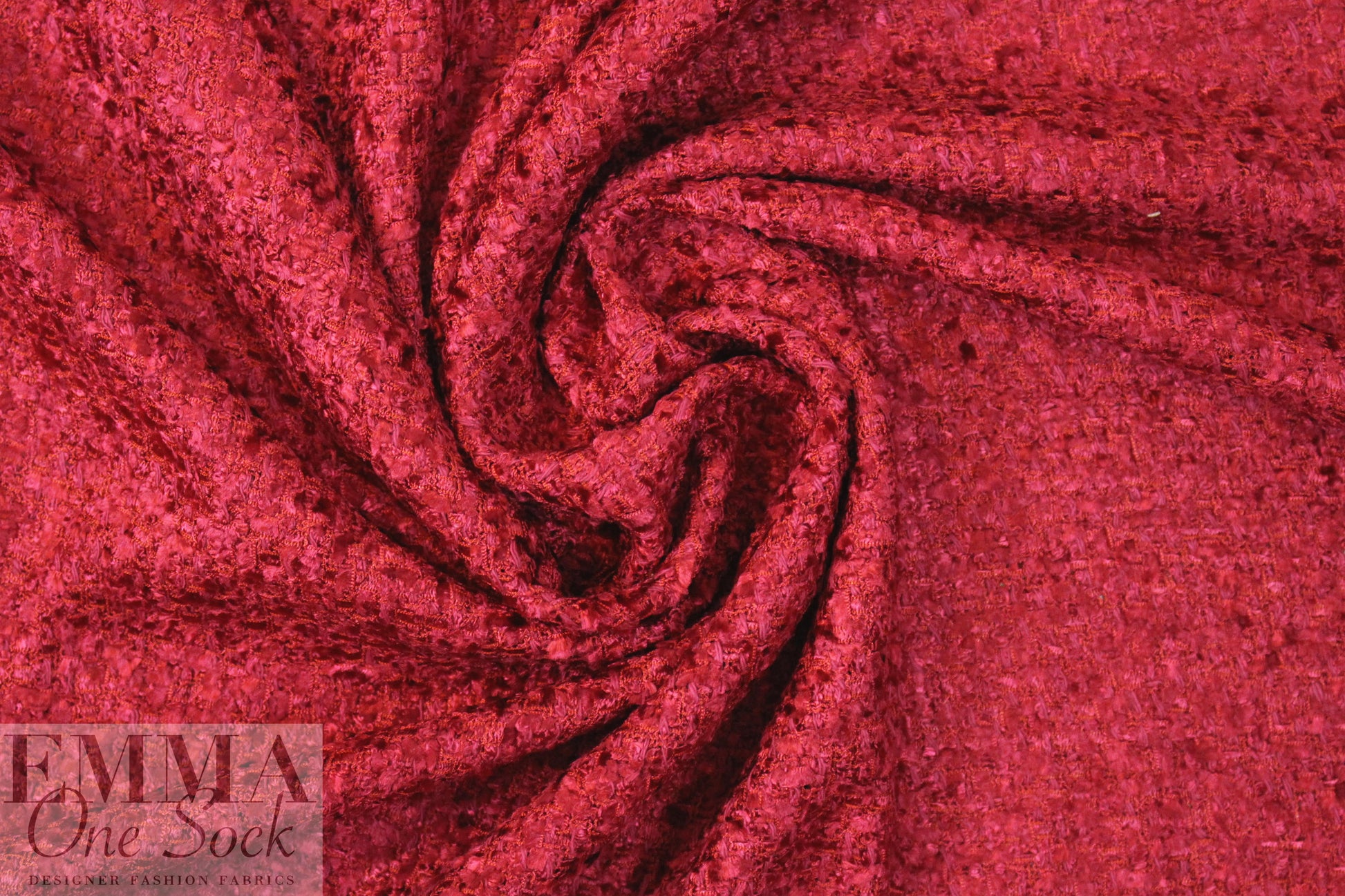 'French tweed' viscose blend boucle' - rouge