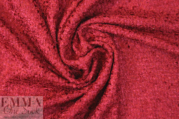 'French tweed' viscose blend boucle' - rouge