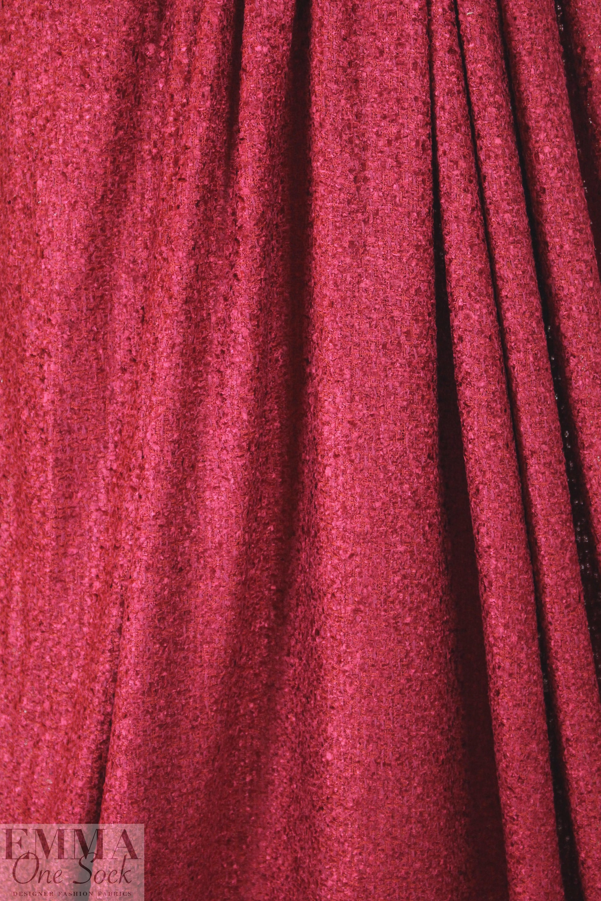 'French tweed' viscose blend boucle' - rouge