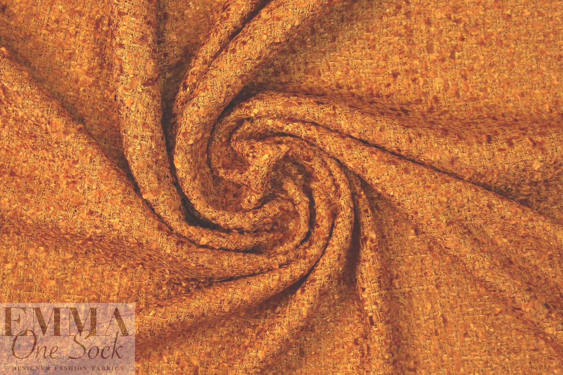 'French tweed' viscose blend boucle' - spicy orange 1.5 yds