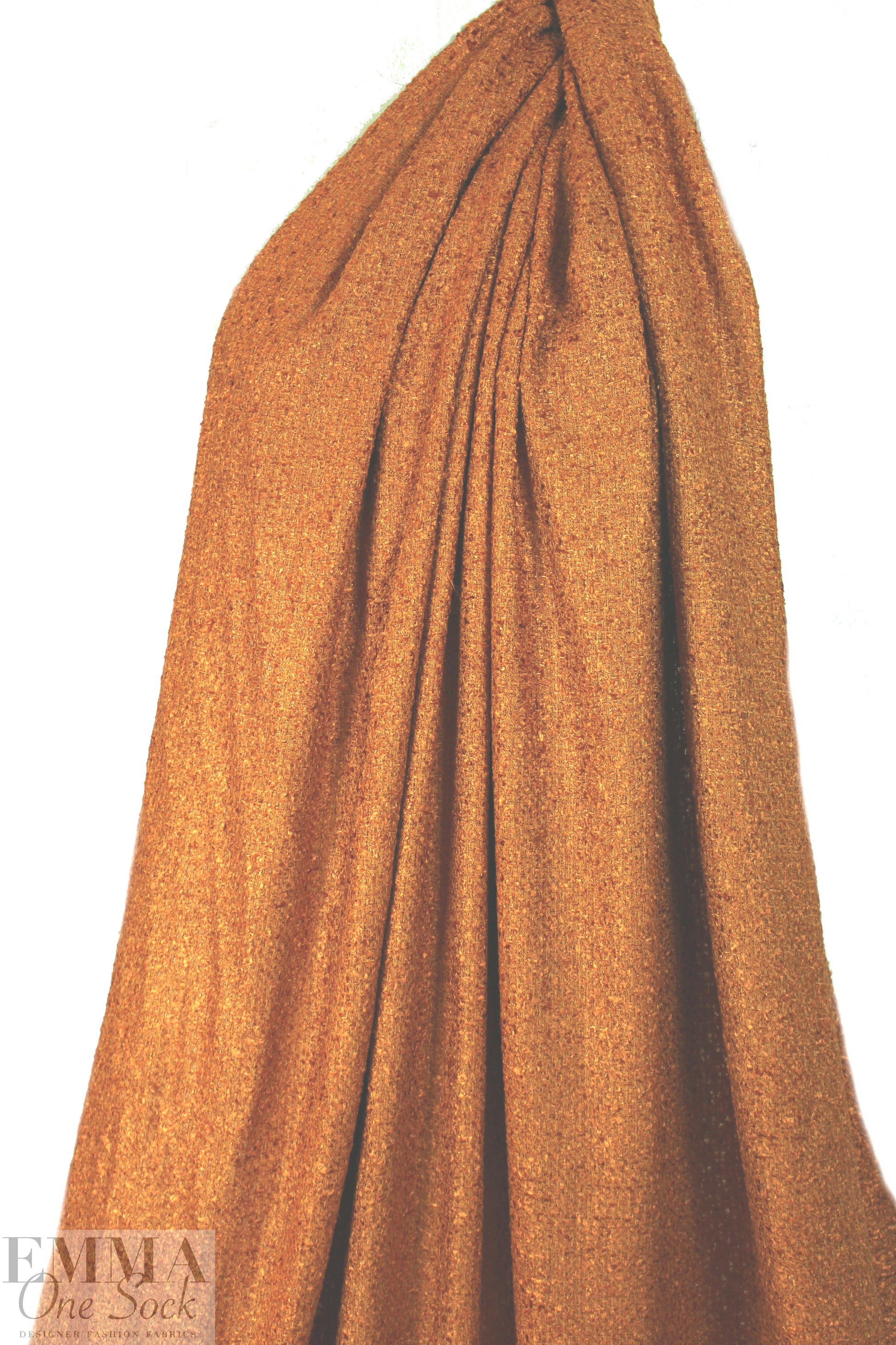 'French tweed' viscose blend boucle' - spicy orange