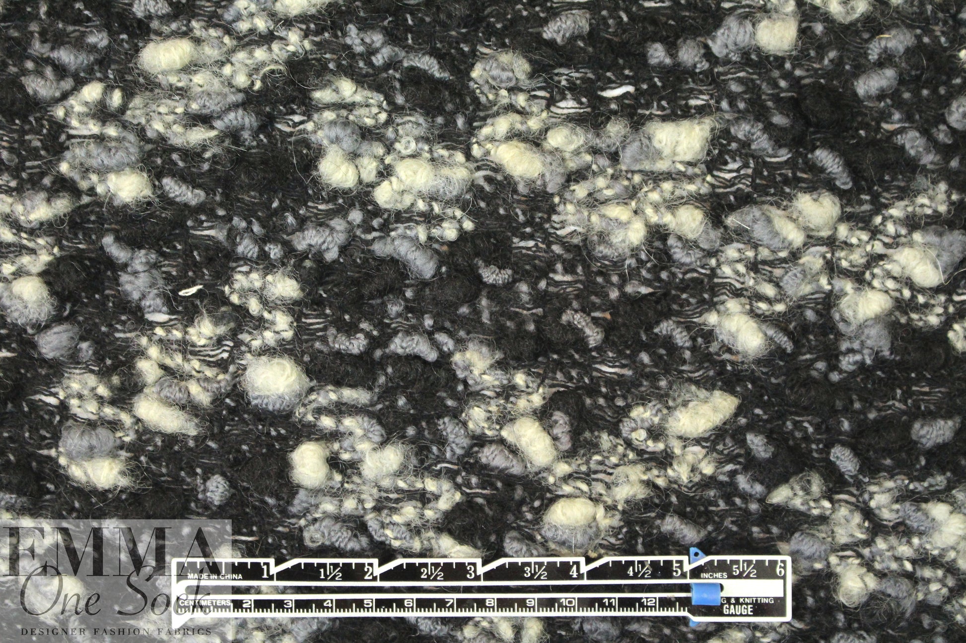 Italian Chane1 wool boucle' - black/gray tones