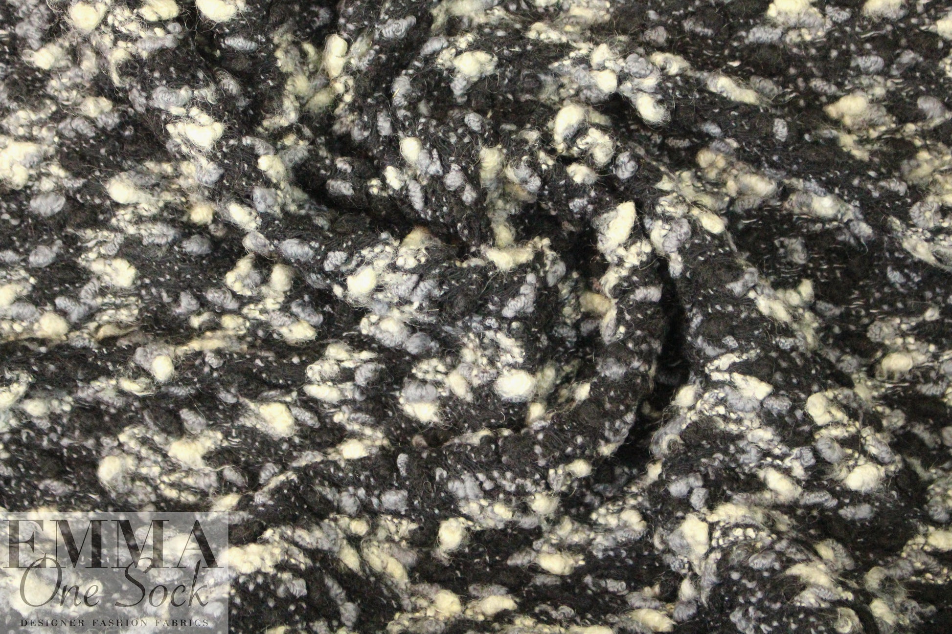 Italian Chane1 wool boucle' - black/gray tones