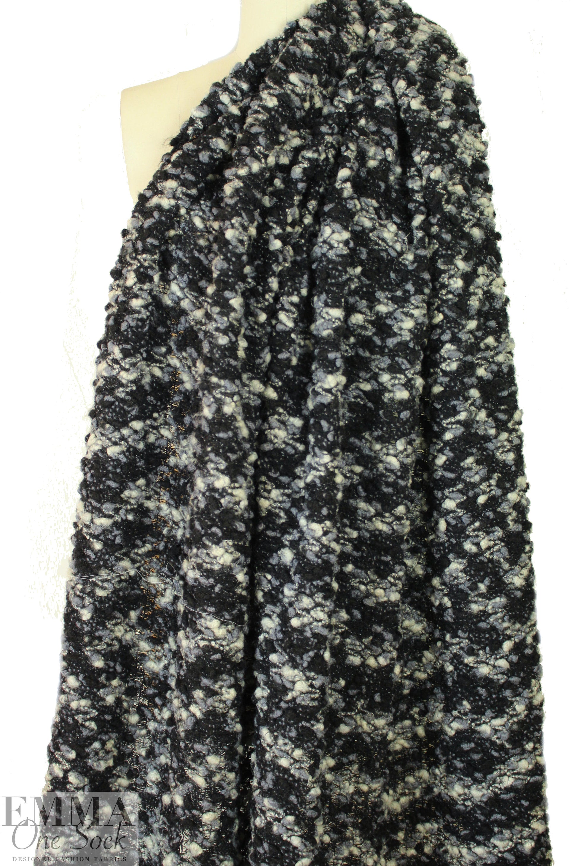 Italian Chane1 wool boucle' - black/gray tones
