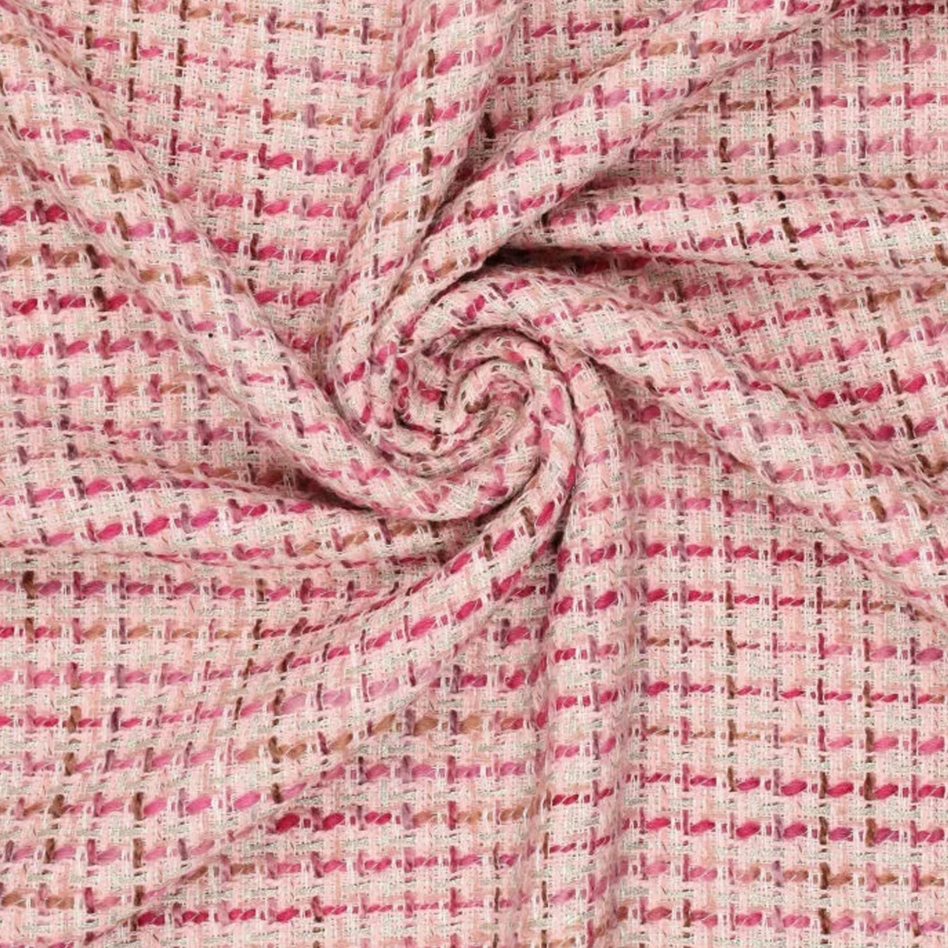 'Chanel-style' sparkly wool blend boucle' - berry/gold