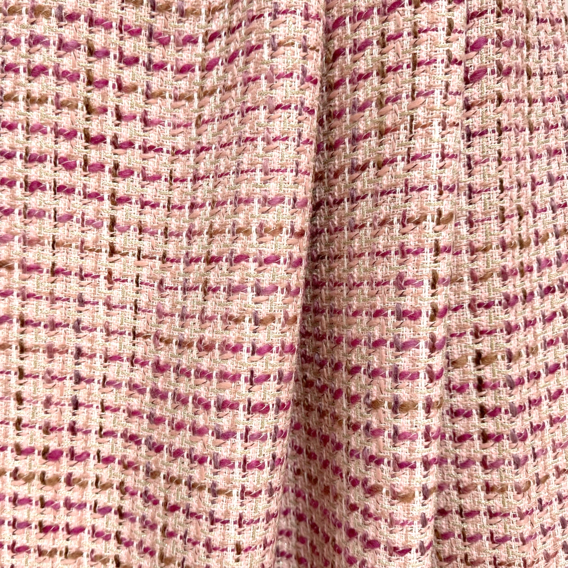 'Chanel-style' sparkly wool blend boucle' - berry/gold