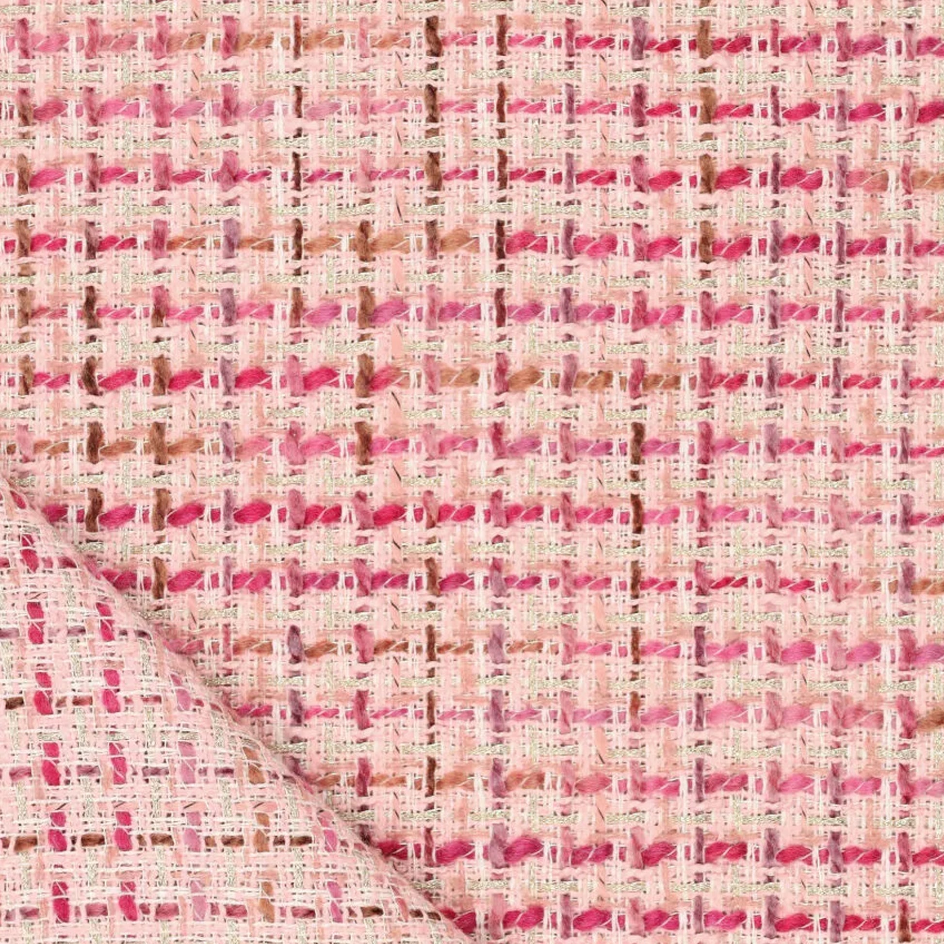 'Chanel-style' sparkly wool blend boucle' - berry/gold