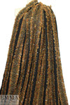 Italian Chane1 fringed stripe boucle' - spice/black/leaf