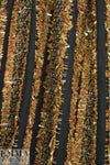 Italian Chane1 fringed stripe boucle' - spice/black/leaf 1.75 yd