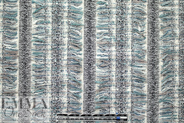 Chane1 fringed stripe boucle' - cloudy blue/black/cream