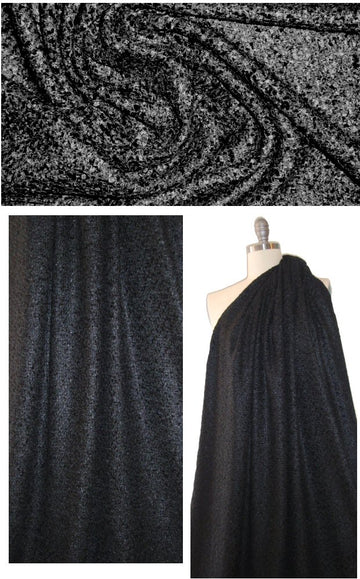 'French tweed' viscose blend boucle' - black 2 yd