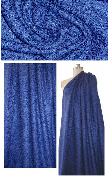'French tweed' viscose blend boucle' - cobalt/lav 1 yard
