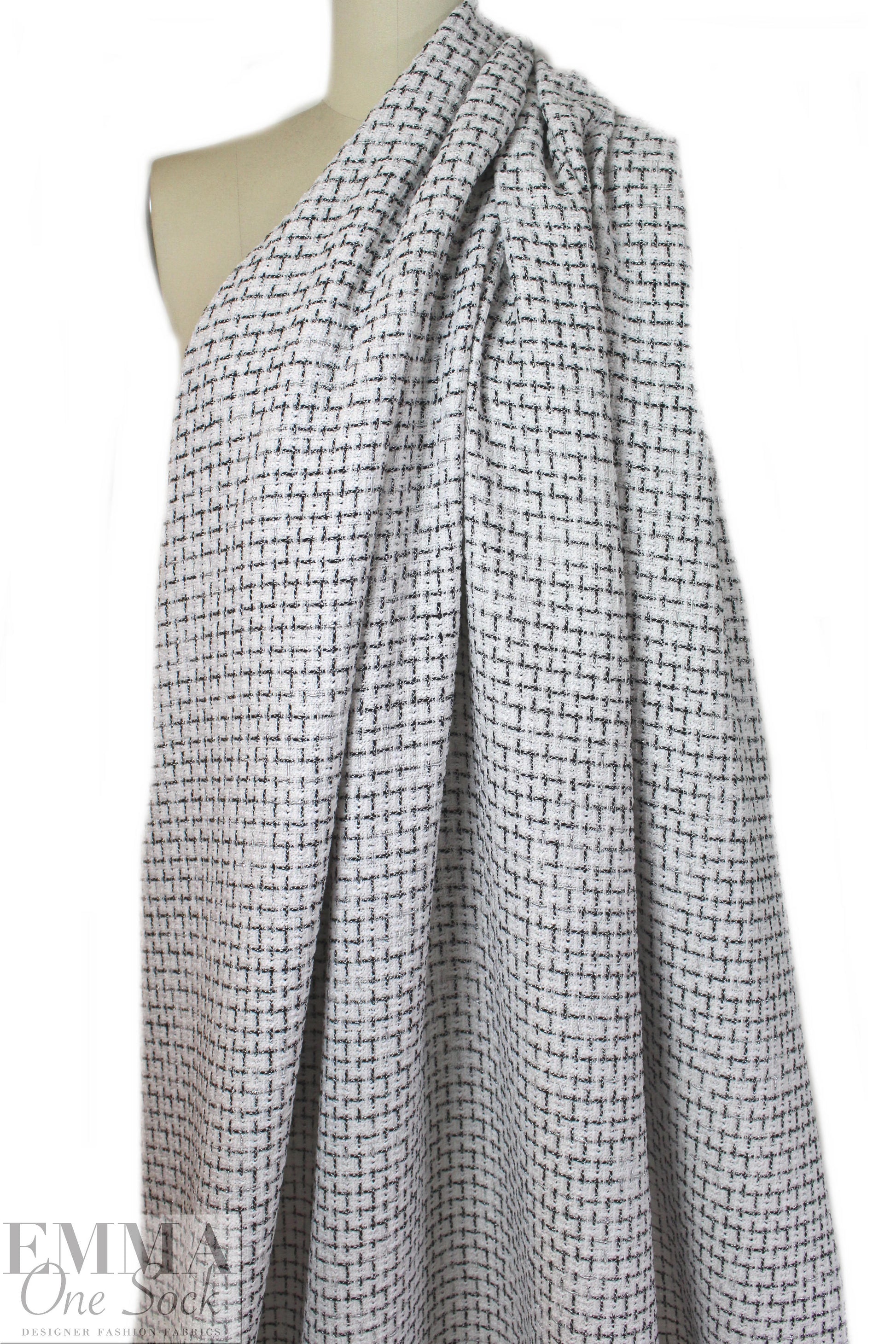 NY designer 'Chanel-style' black/white boucle' woven