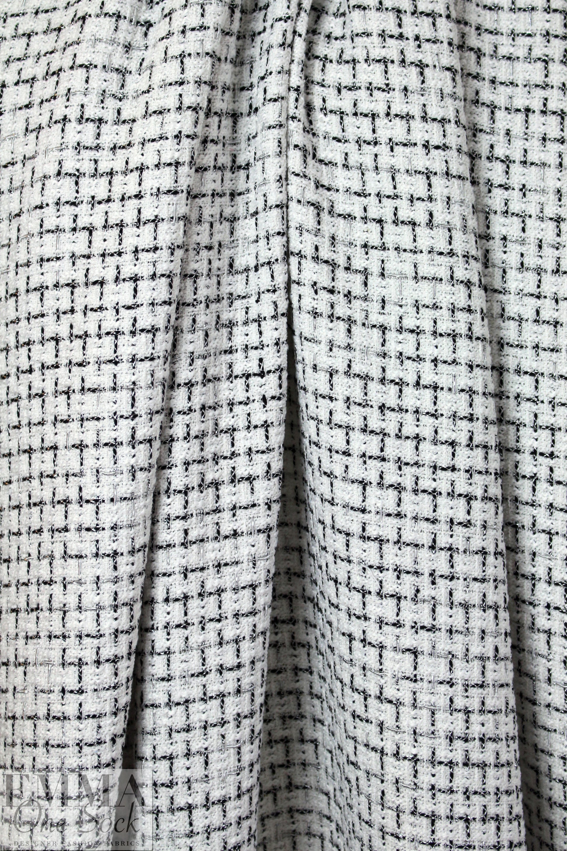 NY designer 'Chanel-style' black/white boucle' woven