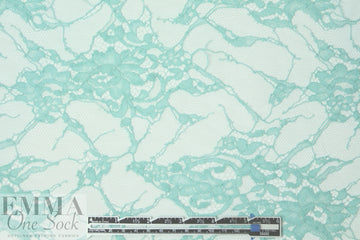 Monique Lhui11er double scallop chantilly lace - aqua 1.375 yd