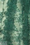 Monique Lhui11er double scallop chantilly lace - forest 1.375 yd