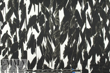 NY designer 'inky brushstrokes' silk charmeuse