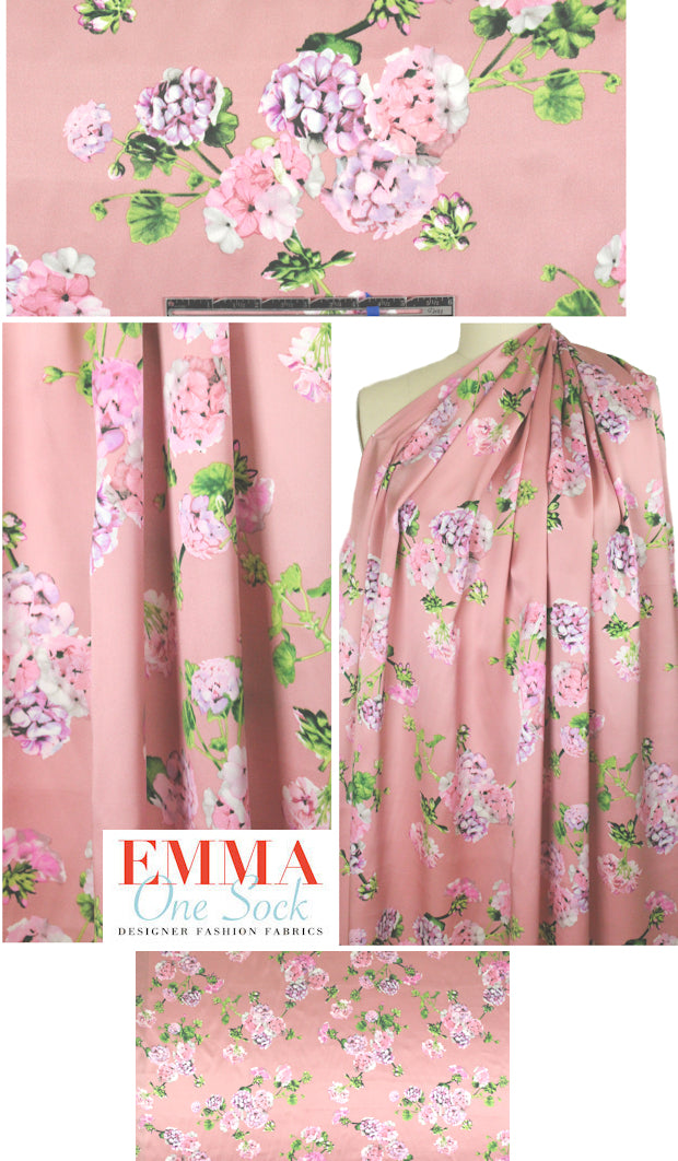 pink blush blossoms silk charmeuse
