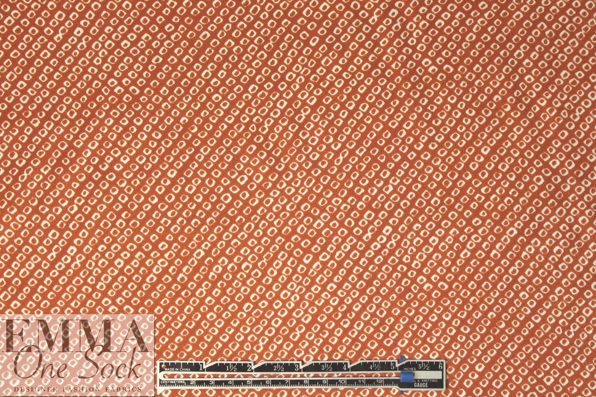 NY designer cinnamon/ivory little graphic silk charmeuse