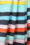 Caroline C0nstas stretch silk charmeuse - colorful stripe 1.375 yd