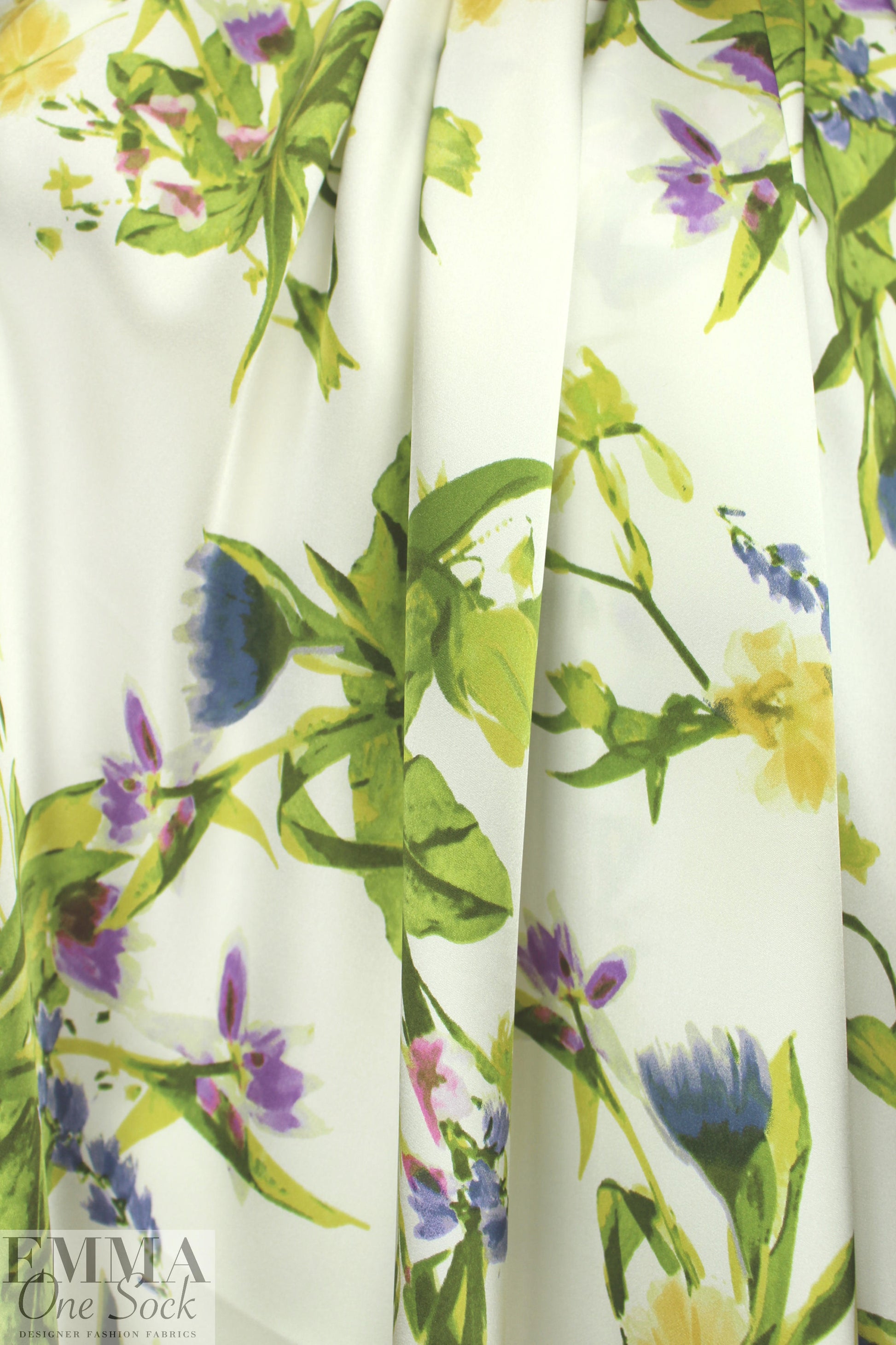 cottage garden floral silk charmeuse