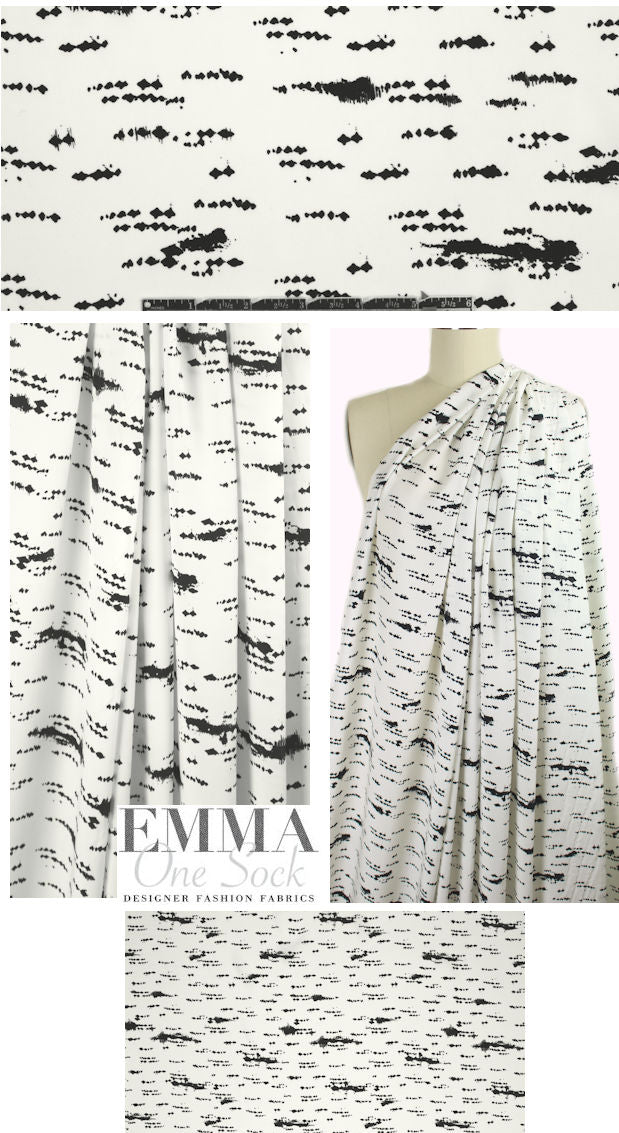 Italian dashing abstract silk charmeuse