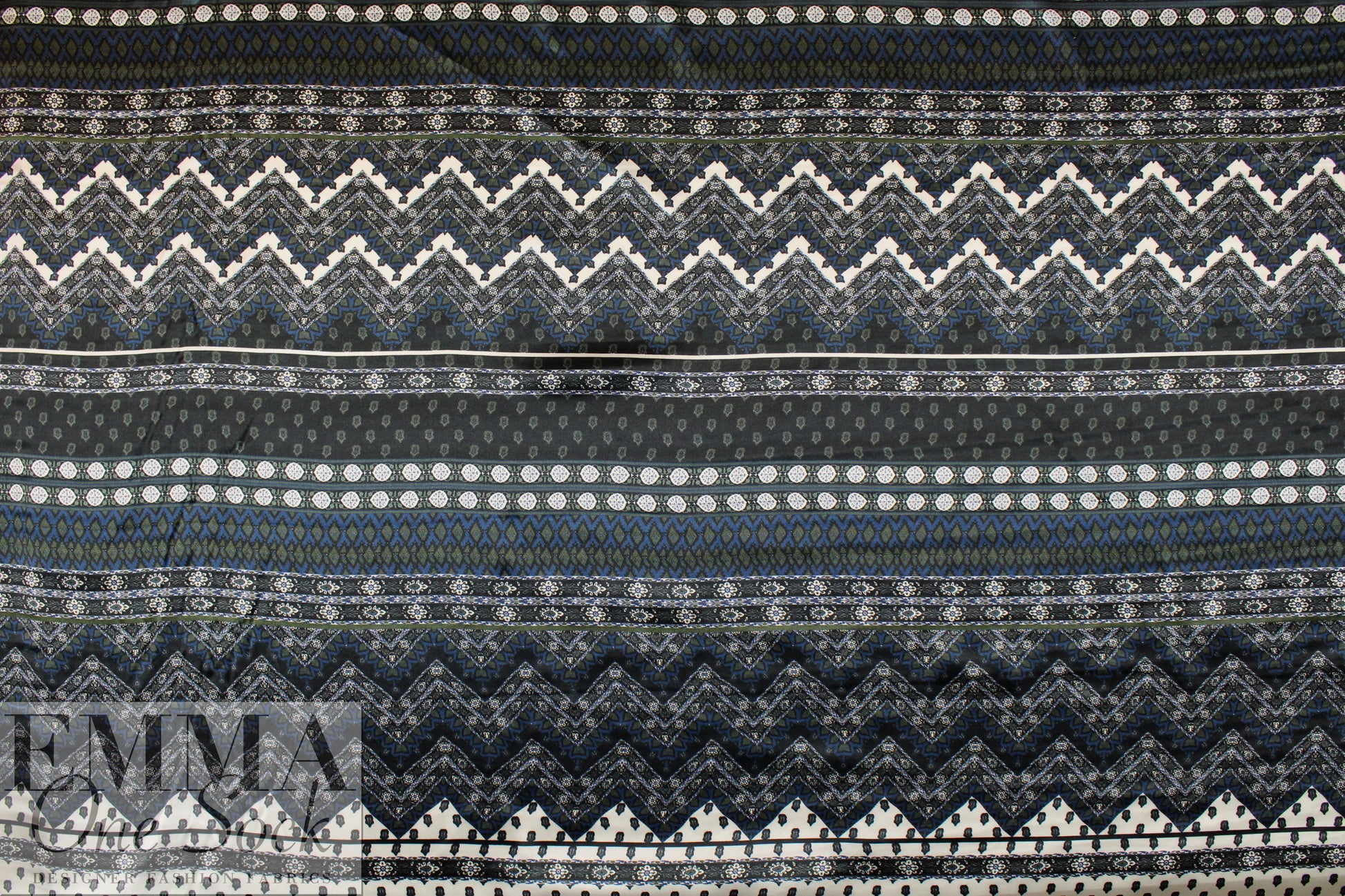 NY designer intricate graphic silk charmeuse