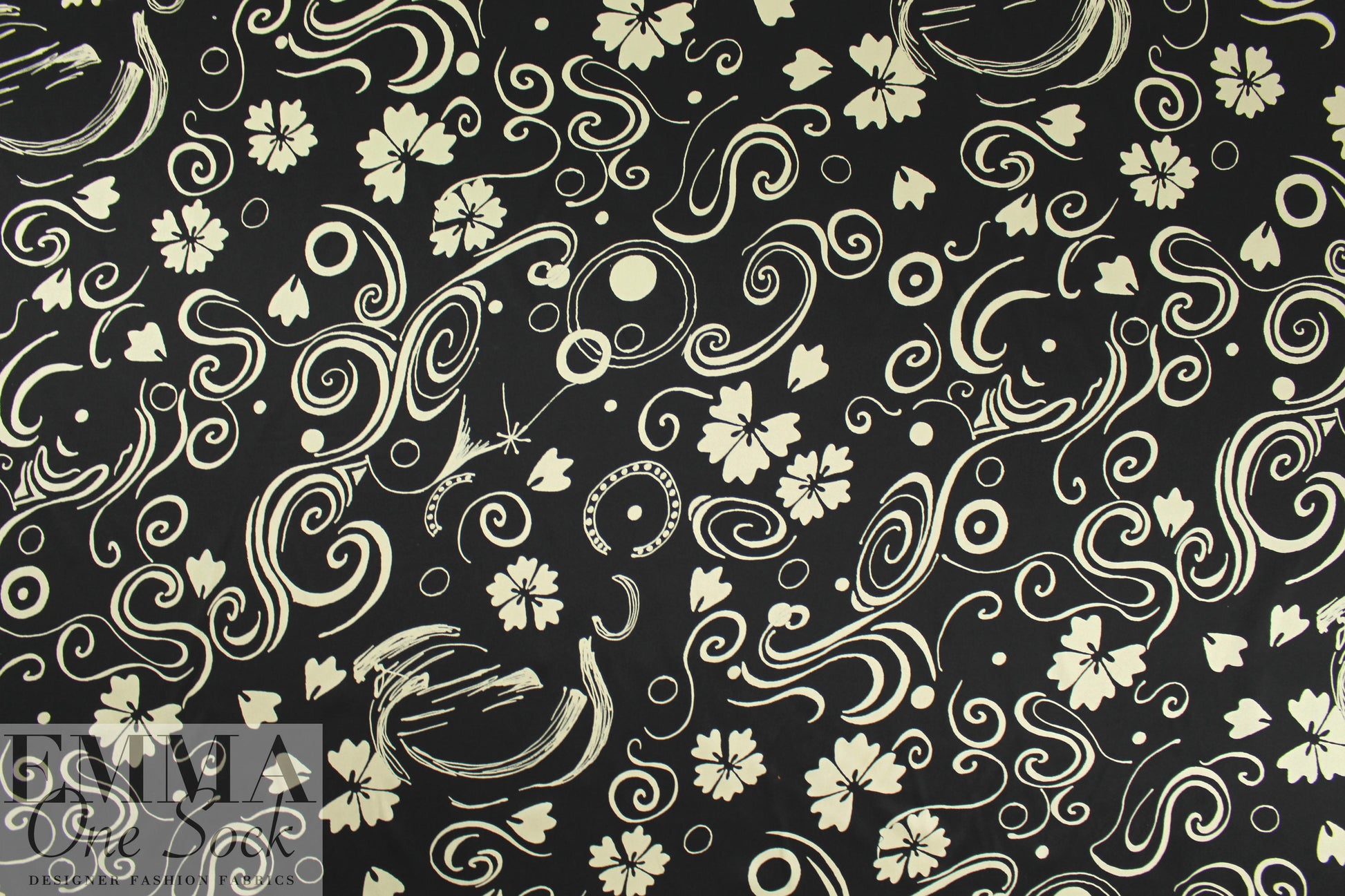 Italian vintage couture silk charmeuse - black/ivory