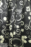 Italian vintage couture silk charmeuse - black/ivory