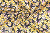 NY designer citrine/midnight floral silk charmeuse 1.25 yd