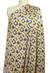 NY designer citrine/midnight floral silk charmeuse