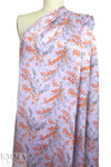 NY designer lav/tangerine floral silk charmeuse
