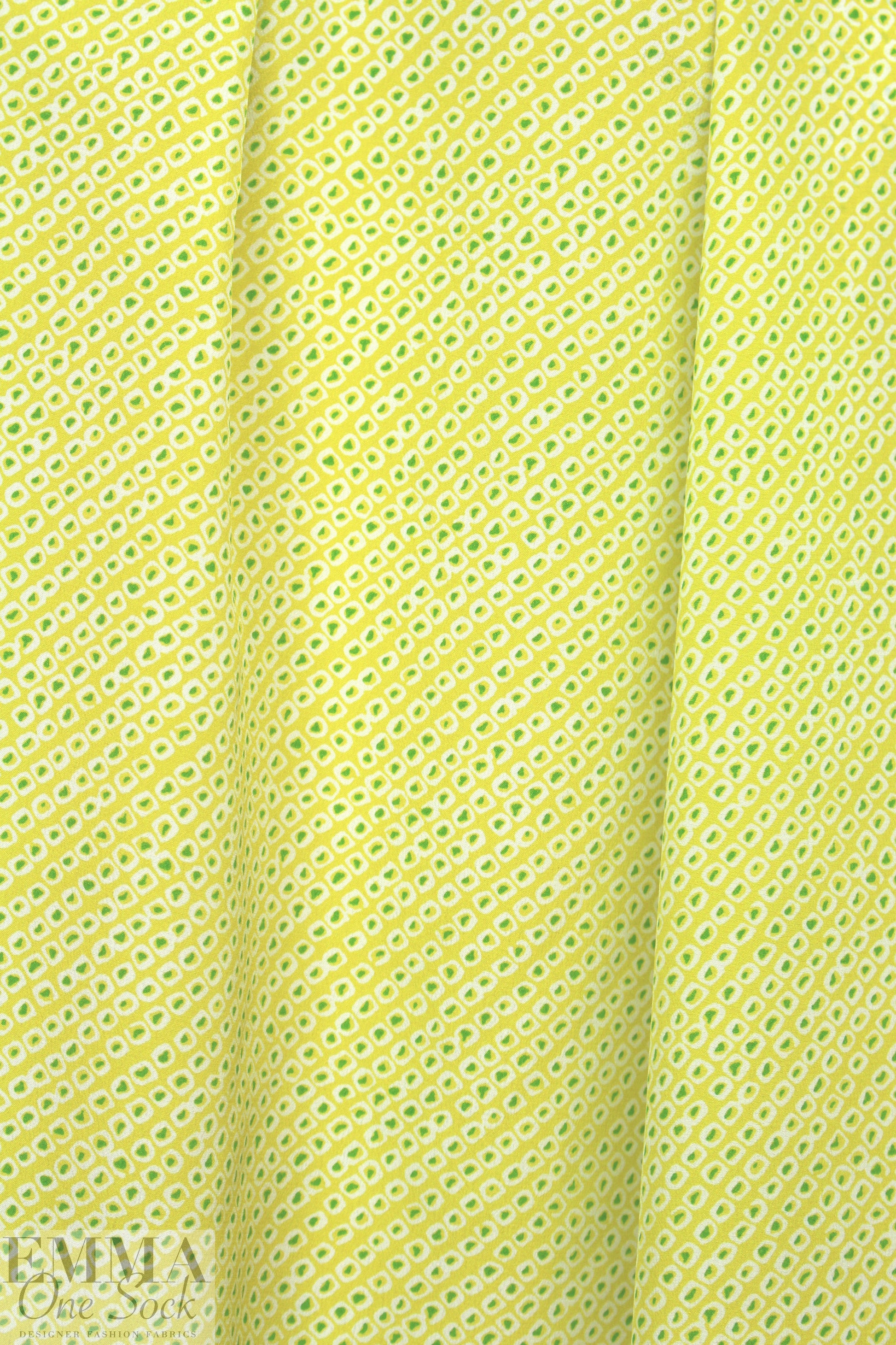 NY designer lemon lime little graphic silk crepe de chine