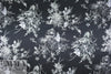 NY designer delicate navy floral silk charmeuse 1.66 yds