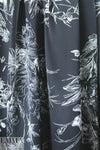 NY designer delicate navy floral silk charmeuse 1.5 yd