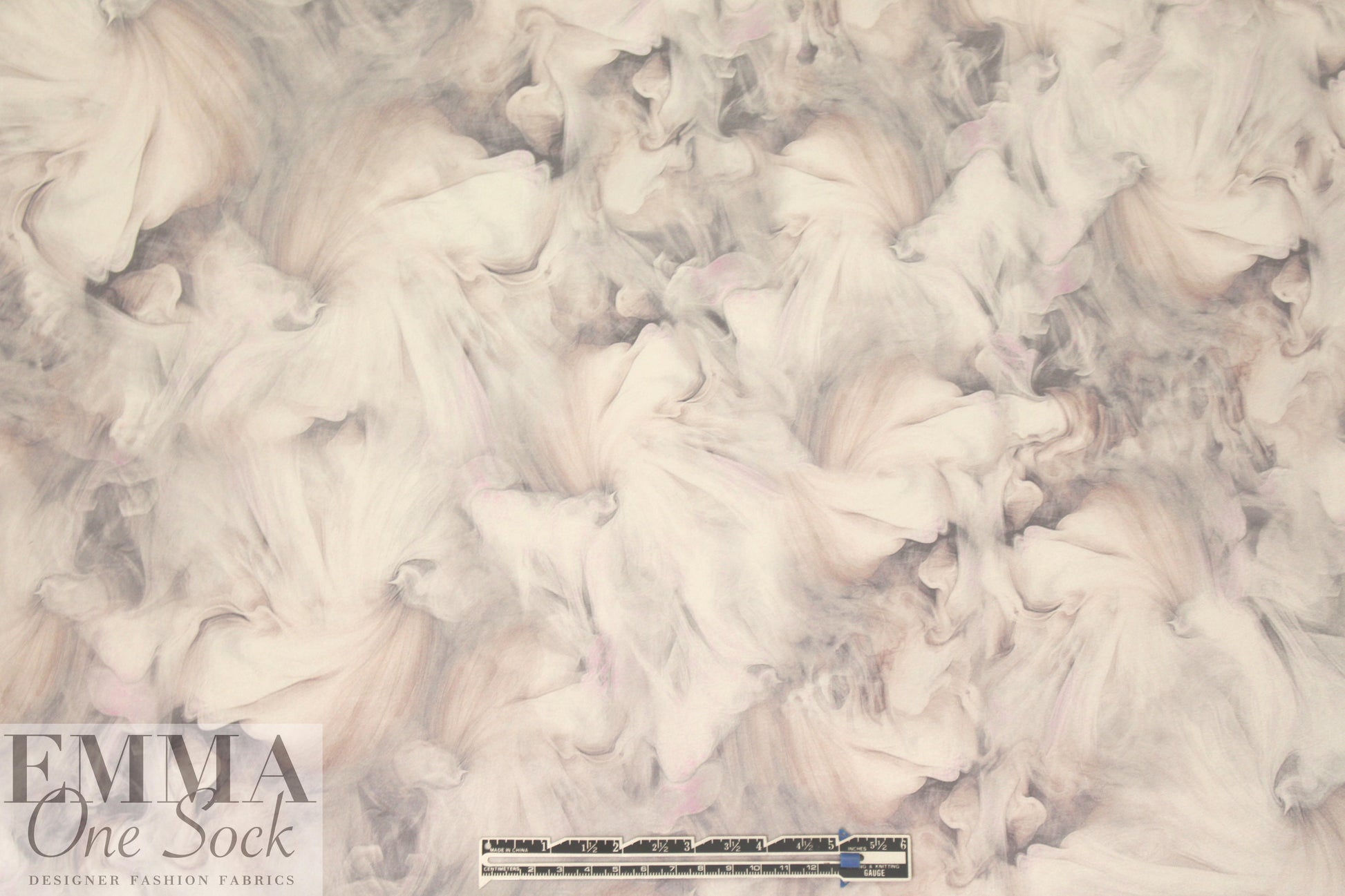 Whit silk stretch charmeuse - blush/gray dreamscape