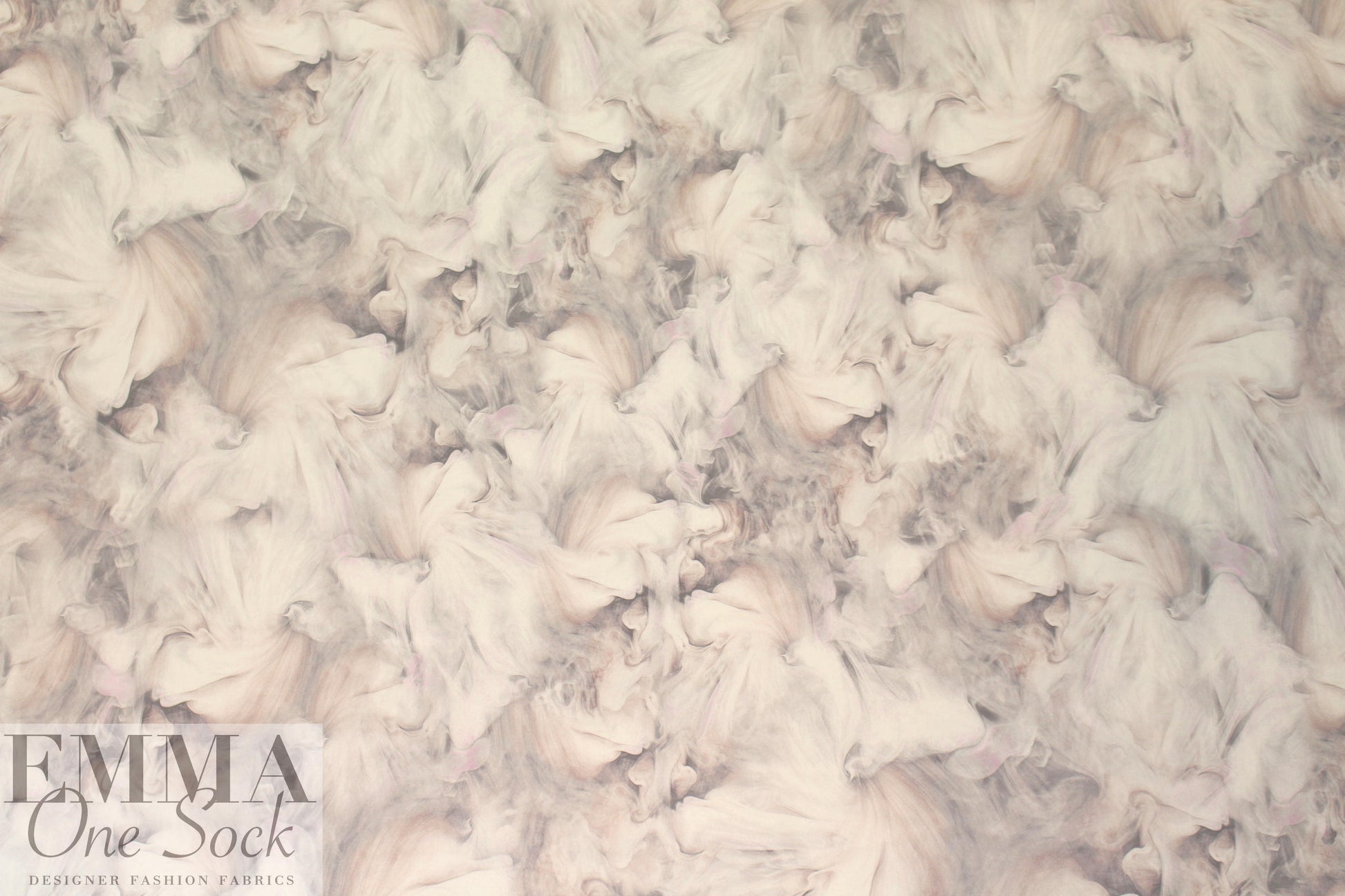 Whit silk stretch charmeuse - blush/gray dreamscape